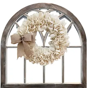 Linen Wreath Decoration, 1 Box Country Cottage Style Large Bow Decor, Elegant Home Decor for Every Season, Ornaments, Decorative Flower Wreath
