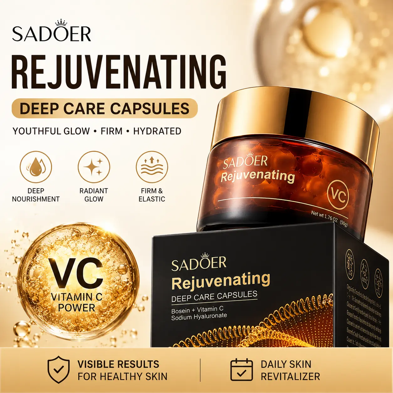 Korean  Cream | Collagen & Vitamin C Moisturizer | Advanced Radiant & Firming Formula | Deep Hydrating K-Beauty Facial Care for Glowing Skin