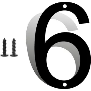 Modern Stainless Steel House Numbers, Metal Address Numbers and Letters, Black Door Mailbox Number, House Address Letter and Number for Office  Farm Outside (Alloy number 6)