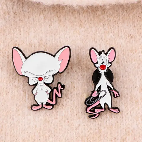 2pcs/Set Cute Cartoon Mouse Badges, Brooch Pins, Lapel Pins, Shaped Badges, Unique Metal Pin Decorations for Men and Women, Durable Personalized Party Accessories for Daily Wear, Alloy Brooch Pin