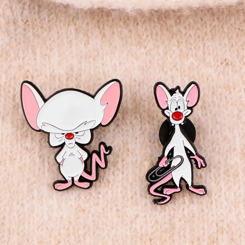 2pcs/Set Cute Cartoon Mouse Badges, Brooch Pins, Lapel Pins, Shaped Badges, Unique Metal Pin Decorations for Men and Women, Durable Personalized Party Accessories for Daily Wear, Alloy Brooch Pin