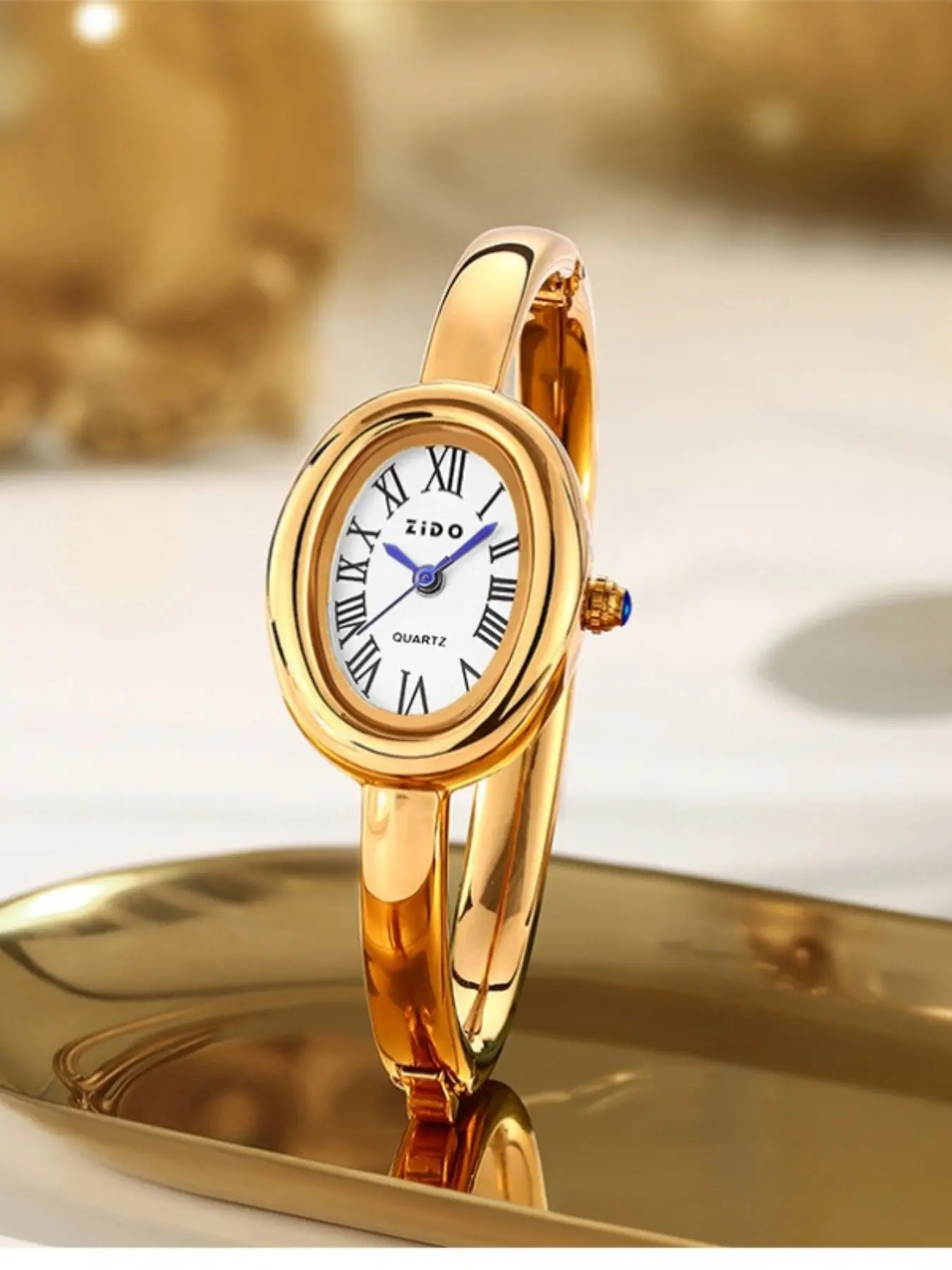 New Women's Luxury Watch, Elegant Oval Bracelet Design, Quartz Movement, Unique Style, High-End Fashion Accessory, Quartz Wristwatch, Fashionable Wristwatch, Quartz Watches