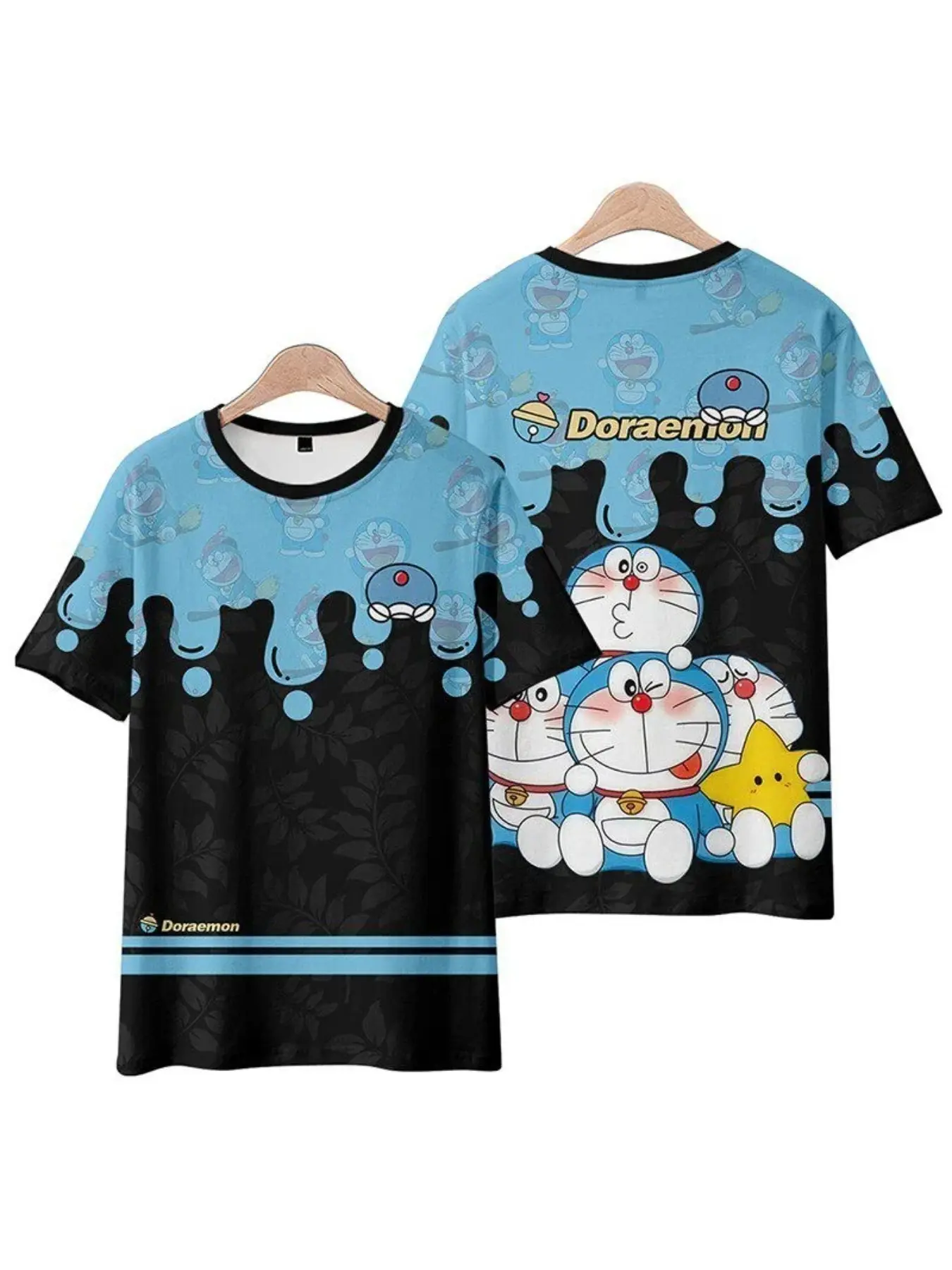Bandai 2026 Summer New Doraemon Peripheral Clothes Anime Dingdang Cat Quick Drying Breathable Parent Child T-shirt