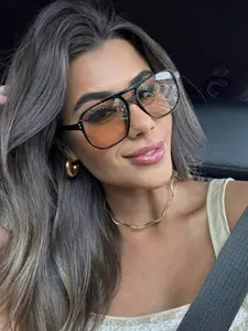 Women's Fashionable Frame Glasses, Trendy Casual Aviator Glasses for Everyday Use, Fashion Accessories for Outdoor Activities