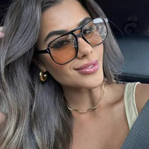 Women's Fashionable Frame Glasses, Stylish Glasses, Trendy Casual Aviator Glasses for Everyday Use, Fashion Accessories for Outdoor Activities