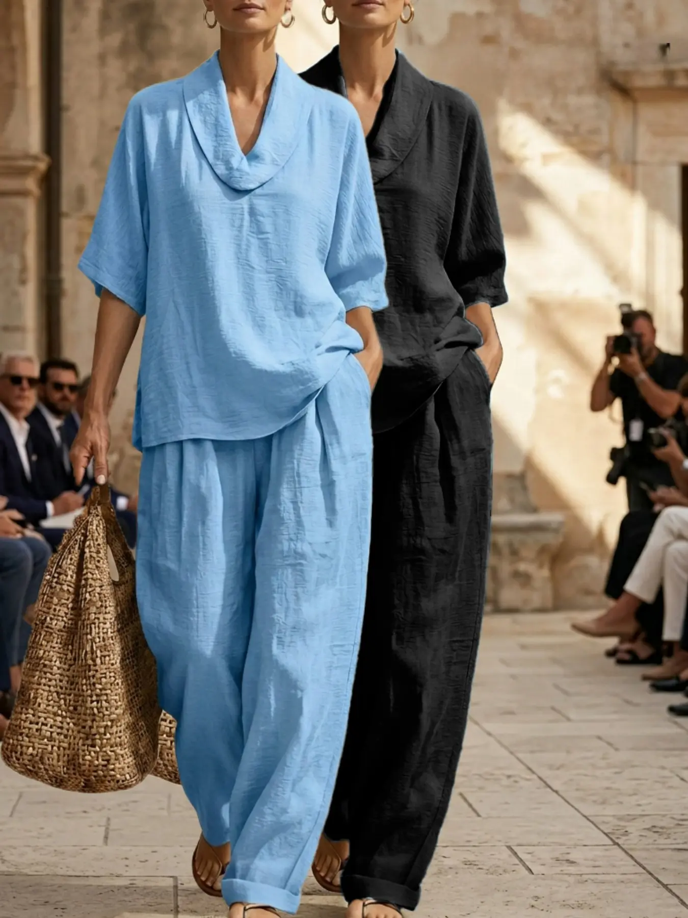 Light blue + black