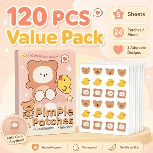 KHAZIX Cute Bear Duck Concealer Acne Patch, made of skin-friendly material for comfortable adherence, waterproof and breathable for long-term wear, perfect for daily use to conceal blemishes