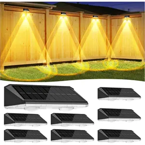 Solar Fence Lights Outdoor 8 Pack, IP65 Waterproof Fence Lights Solar Powered, 3 Modes(Warm/Neutral/Cool White) Solar Deck Light with Auto ON/Off, LED Lens for Deck/Wall/Step/Patio/Pool/Backyard