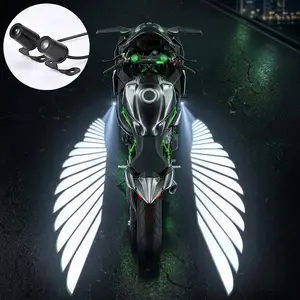 2pcs Angel Wings Welcome Light For Motorcycle LED Underbody Light Projector Decorative Atmosphere Light Accessories
