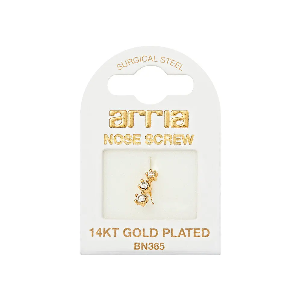 ARRIA BY KISS BN365 GOLD NOSE SCREW TRIPLE STUD