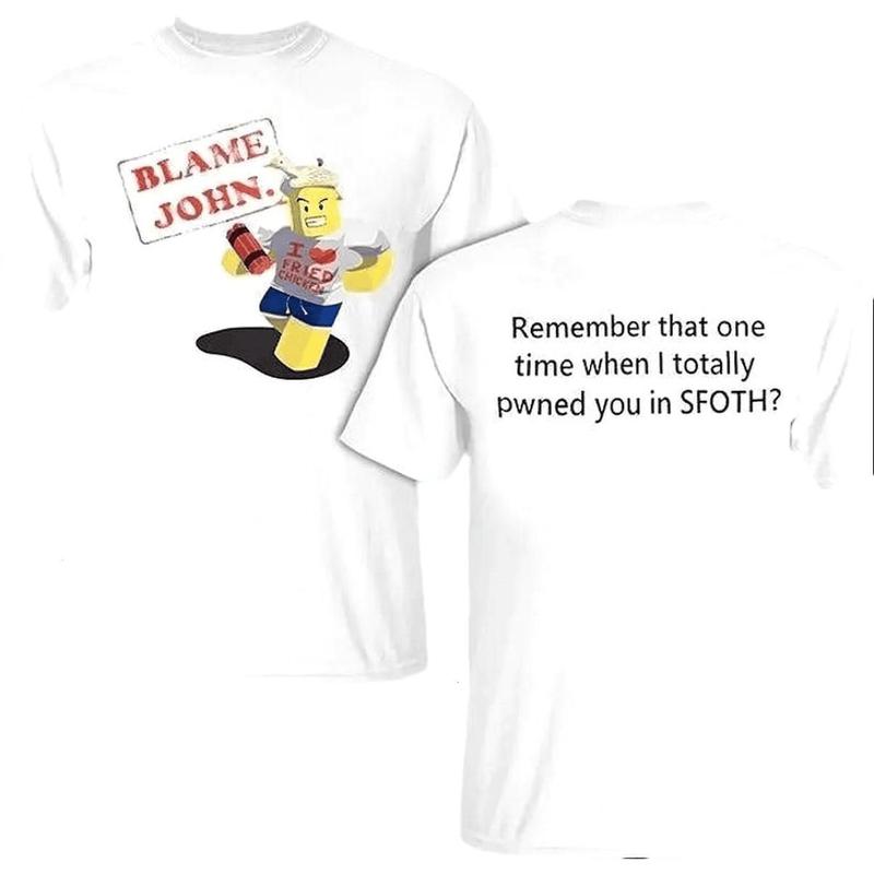 [Sale Up To 50%] [100% Cotton] Shedletsky Blame John Shirt Roblox Gift for Men Gift for her Unisex Daily T-Shirt