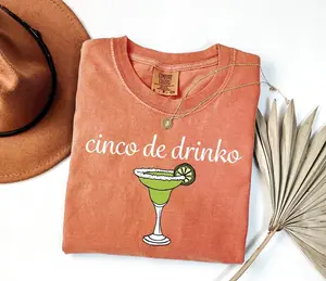 Comfort Colors Cinco De Drinko Margarita T-Shirt, Funny Cinco De Mayo Party Tee, Sarcastic Drinking Fiesta Outfit, Fiesta Party Graphic T-shirt