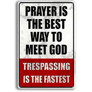 Metal No Trespassing Signs Private Property Funny, Posted Signs No Trespassing for Home Yard Garden Door Wall Metal Sign