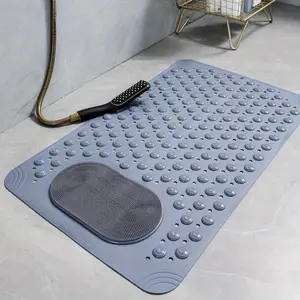 Non Slip Bathtub Mat with Strong Suction Cups Quick Drain Design Textured Foot Massage Surface Safe for Kids and Elderly Easy to Clean Durable PVC Material