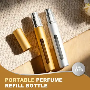 2pcs portable perfume bottle with Refillable Design - superfine spray bottle with a capacity of 5ml - suitable for using perfume anytime and anywhere.