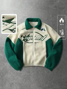 This unisex patchwork streetwear jacket Zip Up Jackets is perfect for fall and winter wear.