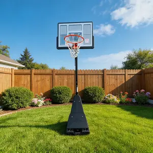 Basketball Hoop Outdoor with 44 Inch Shatterproof Backboard, 5.25-10FT Height Adjustable Basketball Hoop Goal System with Portable Wheels for Youth and Adults Christmas gift