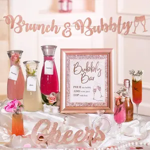 Prestige Mimosa Bar Kit for Bridal Showers and Parties - Rose Gold Bachelorette Decorations, Brunch & Bubbly Essentials