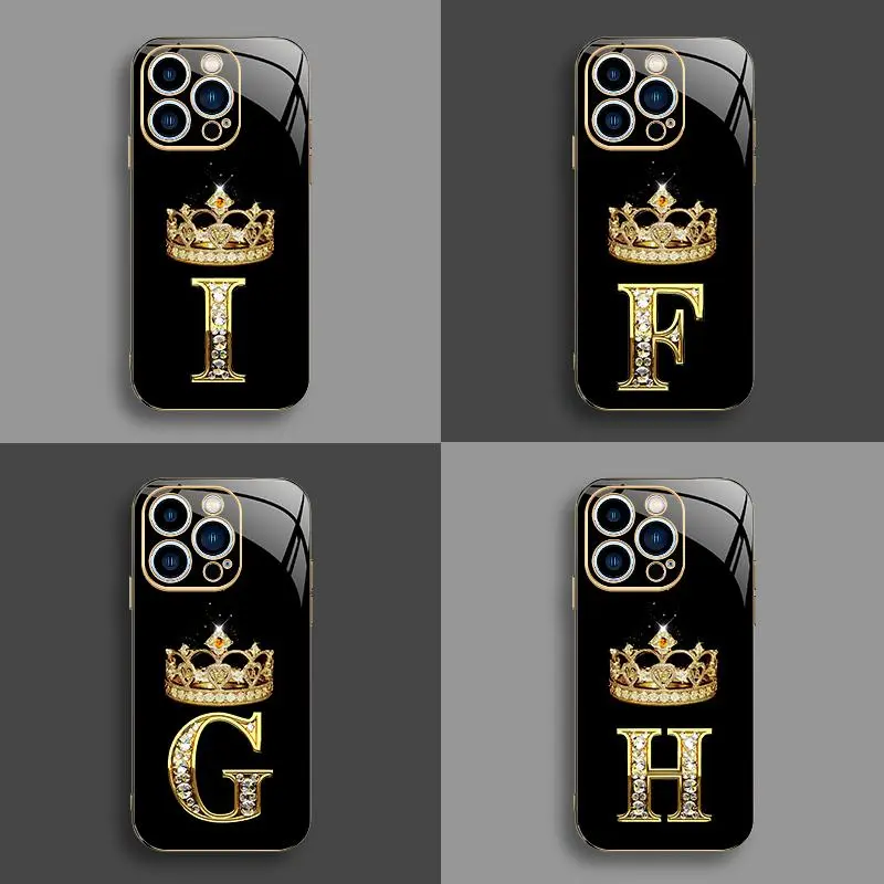 Suitable for [iPhone 12 Pro] New high-end crown electroplated gold edge mobile phone case new business simple explosion-proof mobile phone case affordable anti-fall anti-fingerprint-888