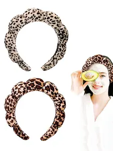 1pc Women's Elegant Leopard Pattern Hair Hoop, Cute Cloud Shape, Pressure Hair Wash Hair Hoop, Makeup, Bathing, Shower Pressure Hair Hoop, Home Goods, Daily Casual Hair Accessories, Zigzag Headband