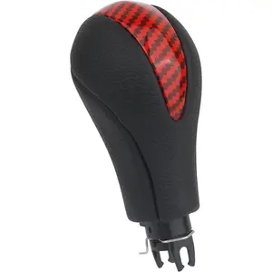 Gear Shift Knob for Automatic Transmission Gear Shifter 34910-JK03A 34910-1LA6C Compatible with Infiniti EX35 FX35 FX50 G25 G35 G37 Q60 QX50 QX56 QX70 Red Carbon Fiber