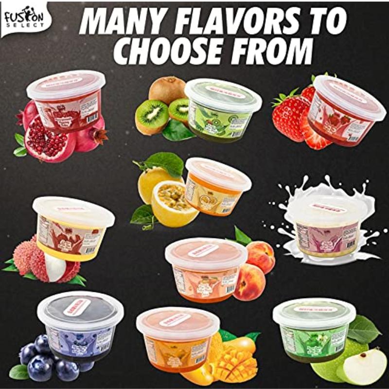 Fusion Select Strawberry Popping Boba Pearl Juice 490g Bursting Fruity Flavor Soft Juicy Texture Low Calorie Dessert Toppings for Bubble Tea & Drinks