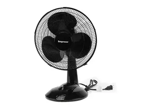 IMRESS 12" Black 3-Speed Oscillating Table Fan (IM-713B)