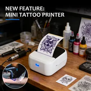 Wireless Tattoo Printer Mini Thermal Label Printer C50 Connects to Mobile Phone and Computer Ideal for DIY Tattoos Logo Printing Patterns