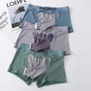 Elephant Boxer Briefs for Men FunnyModal 3D Trunk Pouch Soft Breathable StretchFabric Separated Support Novelty Gift forBoyfriend or Husband Menswear Set  Fit Underwear