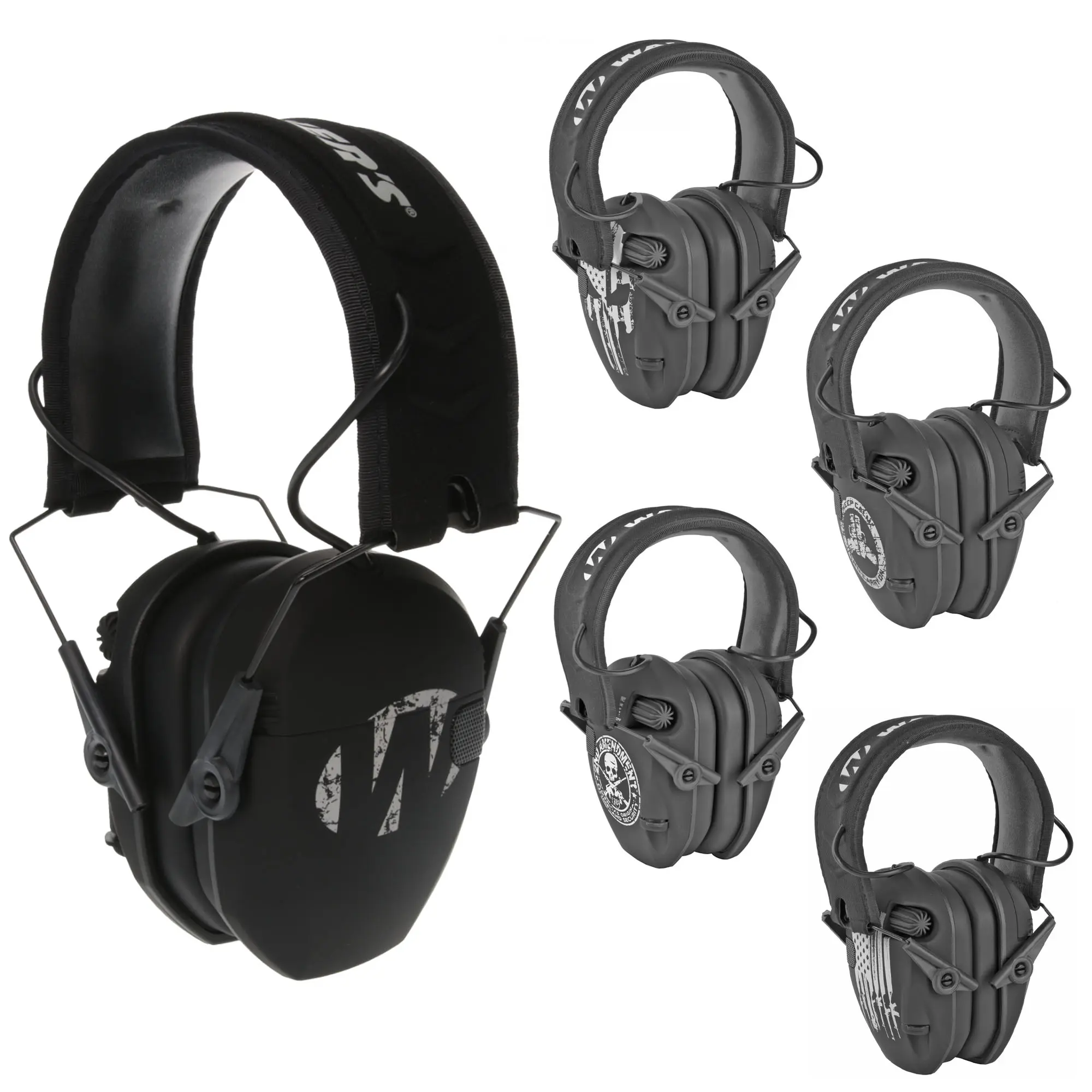 Walker's Razor Freedom Series Hunting Hearing Protection, Unisex Adult Flag-Design Gear for Outdoor Activities, Powered by 2 AAA Batteries