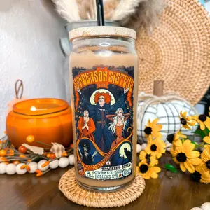 Witch Sisters Halloween Tour Cup, Vintage Hocus Pocus Cup, Retro Hocus Pocus, spooky season glass cups, fall glass cups, Halloween gifts