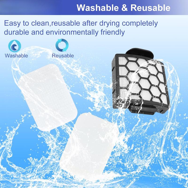 ZU60 ZU62 Vacuum Filter for Shark Navigator Zero-M Self-Cleaning Brushroll Pet Pro ZU60 ZU62 ZU62C NV150 NV151 NV255 Upright Vacuum, Part 1238FT60, 1239FT60, 2 + 4 , Felt Filters