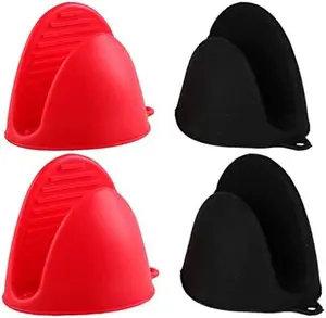2 Pairs of Silicone Cooking Pinch Grips Oven Mitts - Mini Finger Protector Pot Holder for Kitchen,Cooking,Baking,BBQ - Heat Resistant Gloves