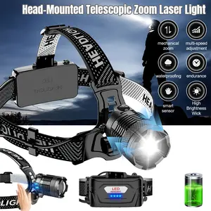 Hard Hat Headlamp Rechargeable LED Head Light 7 Modes Waterproof 90° Adjustable 50 Hours Runtime for Construction Work Camping