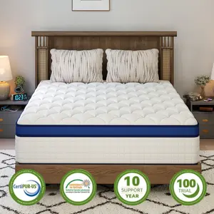 12/14 Inch Twin Full King Queen Mattress in a Box, Hybrid Mattresses with Gel Memory Foam and Individually Pocket Innerspring Euro Top Medium Firm for Motion Isolation, Edge Support jelly bed mattress queen size mattress colchones para cama
