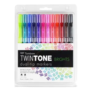 Tombow TwinTone Set of 12, Bright - Perfect for Journaling