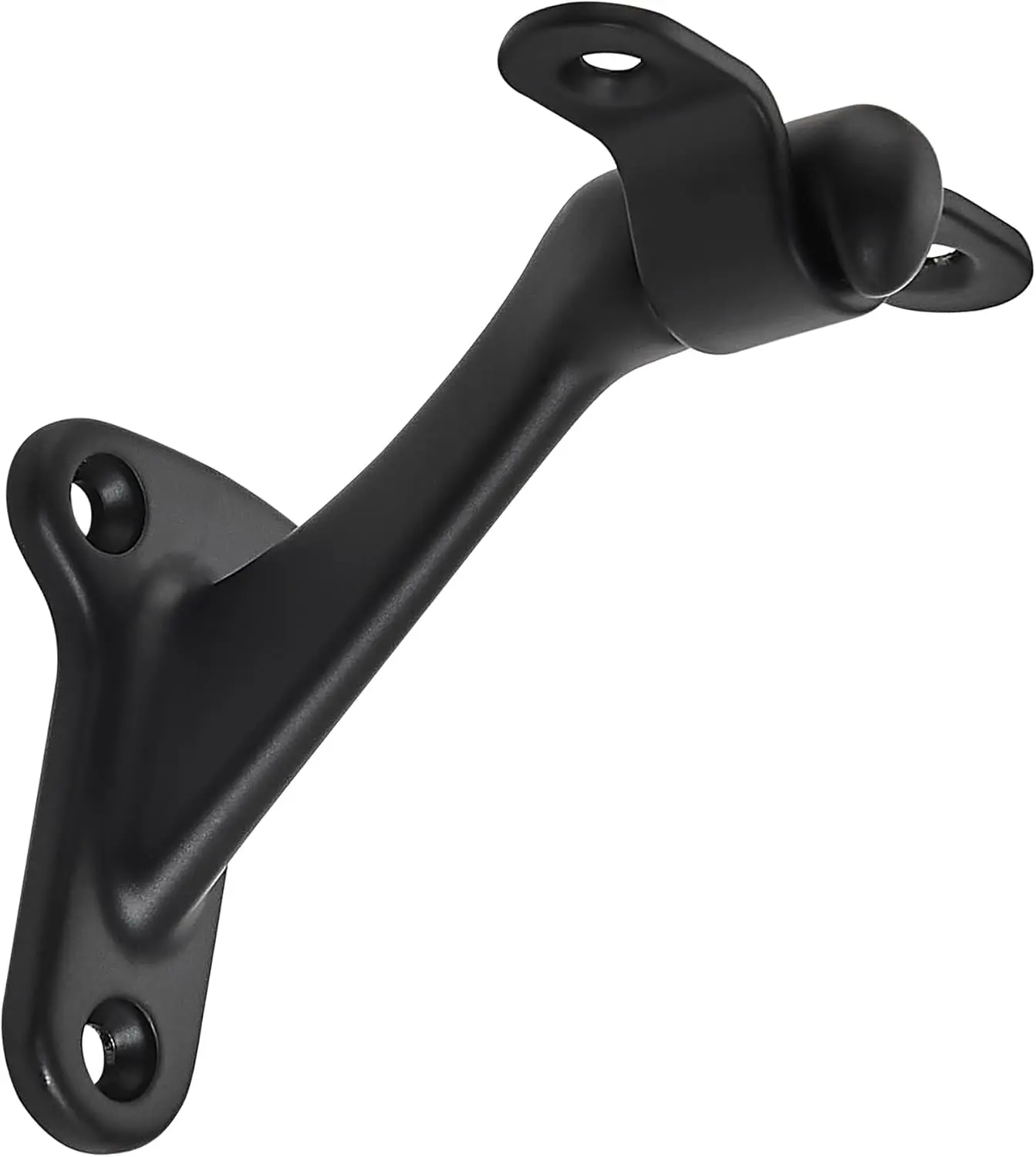 6 Pack 3 Inch Matte Black Hand Rail Bracket Heavy Duty Hardware for Stairways, Home or Office Stair Support Handrail Brackets