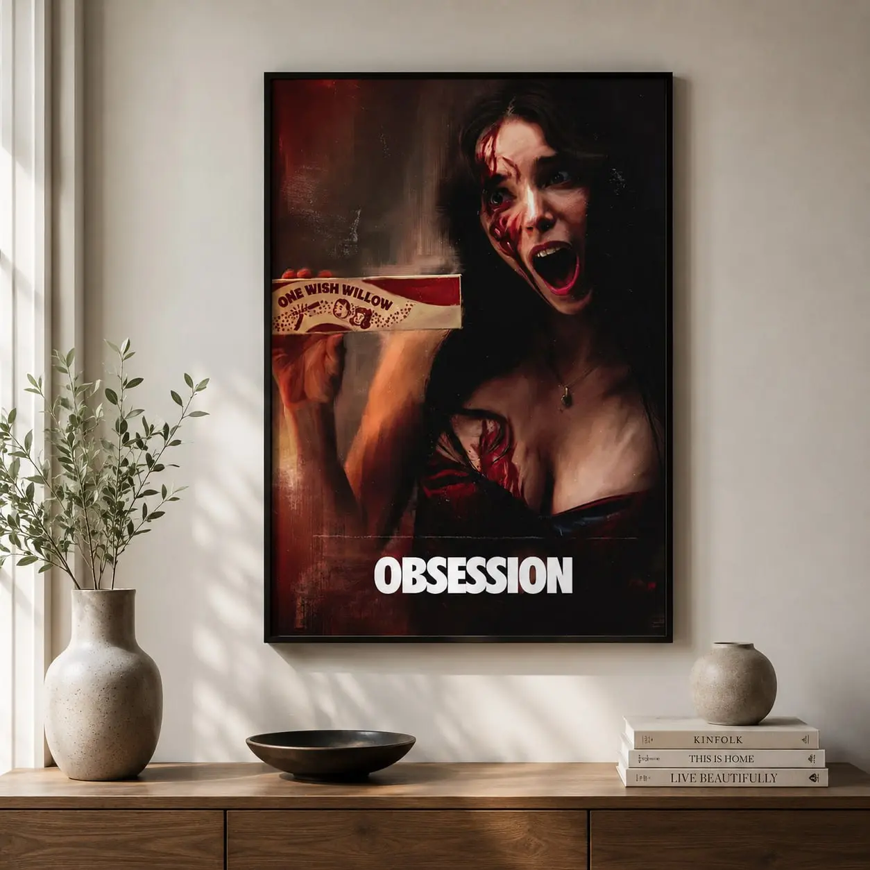Obsession Horror Movie Poster One Wish Willow Indie Film Wall Art