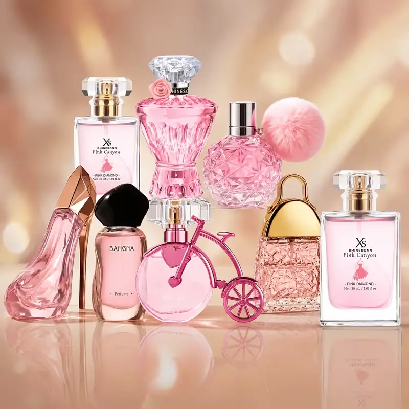 8pcs Women'S Perfume Set, Long-Lasting Sweet Blush Pink Floral And Fruity Fragrance, Perfect Holiday Gift for Her on Valentine'S Day Christmas Halloween New Year