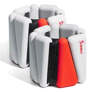 Sunny Health & Fitness Adjustable Wrist Weights, Pair Set of 2, Home Gym Workout Fitness, 1 lbs Each, Flexible Silicone Strap, Adjustable Fit Cuffs, Wrist/Ankle Use for Walking Running Outdoors Indoors, Yoga & Pilates