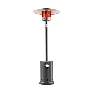 VEVOR Patio Heater for Outdoor Use,  50000BTU Propane Heater Tall Hammered With Round Table Design, Metal Burner and Wheels, Outdoor Patio Flame Heater for Patio, Party, Backyard, Garden, Silver Gray