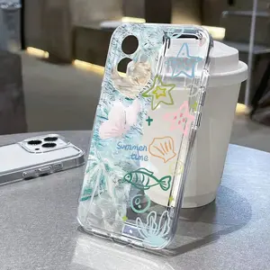 Seashell Ocean Phone Case For iPhone 17 Pro Max Air Cover iPhone 16 15 11 Pro Max 12 13 14 Pro Max XR XS Max 16e Graffiti Funda