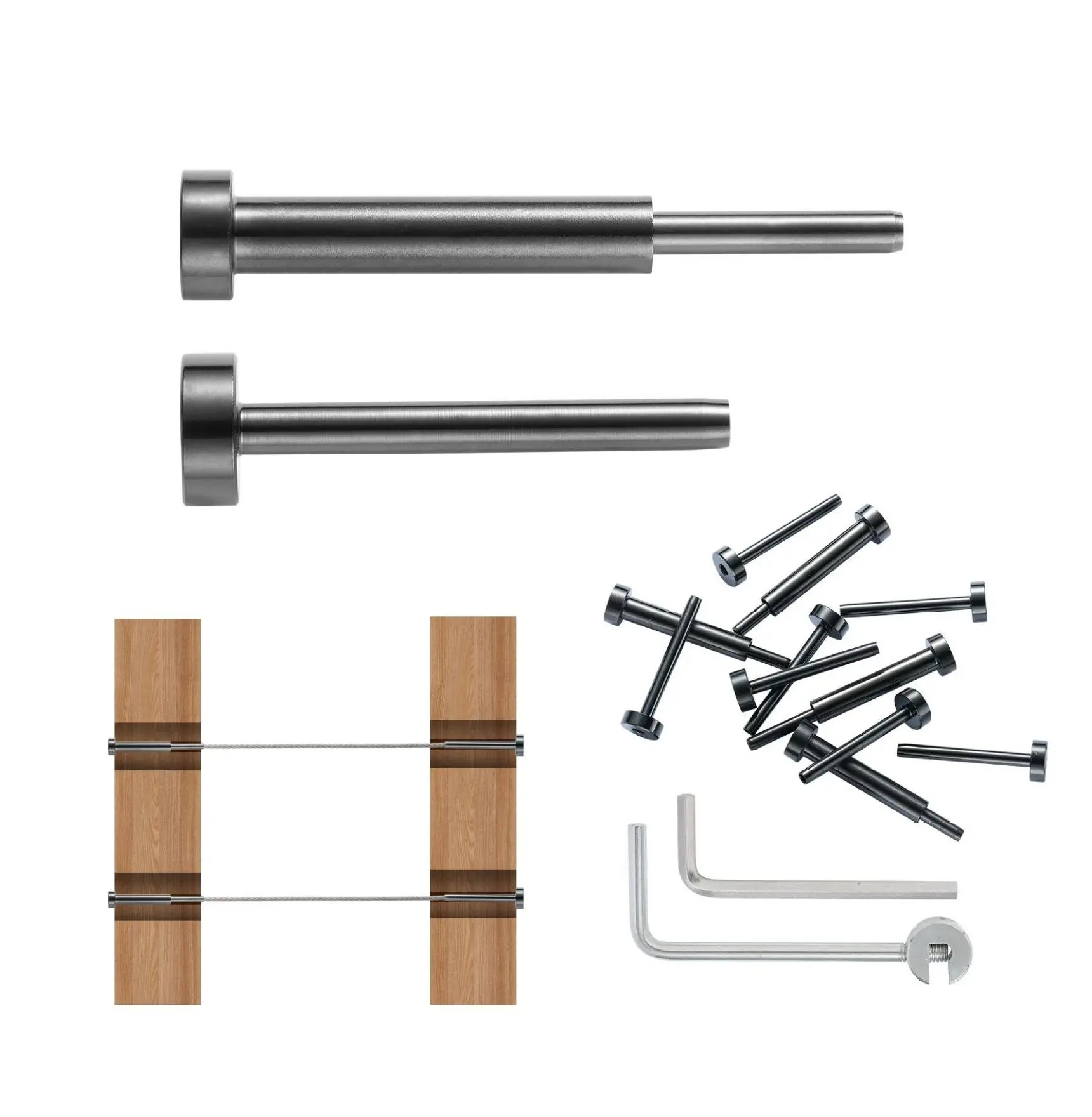 Cable Railing Kit 30 Pack, 1/8" T316 Stainless Steel, Invisible Railing Hardware - Wood/Metal Posts, Stair, Garden, Deck Railing, Black 30 Pieces