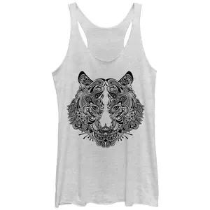Women's Lost Gods Henna Tiger Print Racerback Tank Top