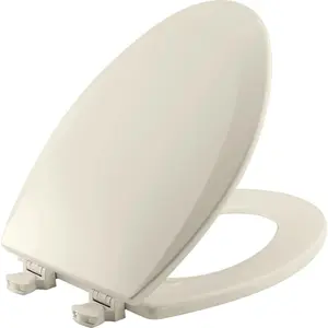 Bemis 1500EC Durable Wood Toilet Seat with Easy Clean Hinges, Made in USA