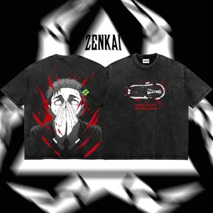 [ZenKai] Hiromi Higuruma Retrial Acid Washed Cotton T-Shirt, Jujutsu Kaisen Vintage Anime Graphic Tee, Black Oversized Streetwear Shirt, Unisex Manga Fan Gift for Men Women, Japanese Anime Merch
