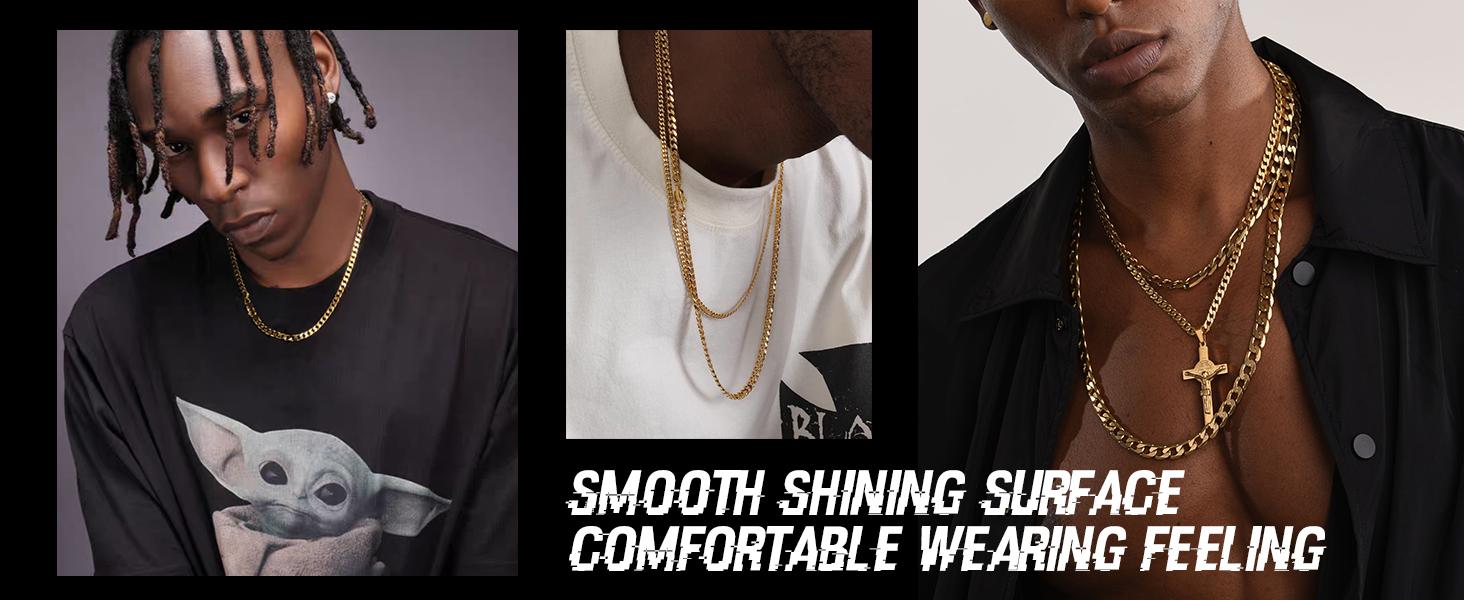 3mm/5mm Mens Black Cuban Chain Necklace Stainless Steel Link Chain 18"-24" 3mm/5mm Mens Black Cuban Chain Necklace Stainless Steel Link Chain 18"-24"