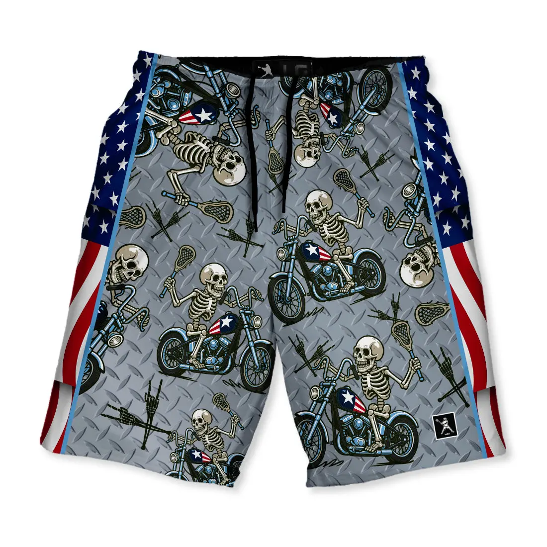 Men's USA Chopper Lacrosse Shorts, Breathable Athletic Fit Performance Shorts with Elastic Waist for Unrestricted Movement, Male, Cooling Breathable Men's Sports Shorts