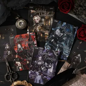 Gothic Theme Sticker Book, Pet Material, Night Symphony Series, Decorative Stickers for Journals & Water Bottles, Perfect Gift Idea