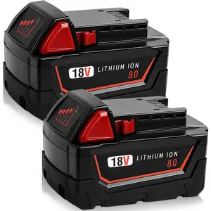 High quality 2X 8 AH Battery For Milwaukee for M18 18V Extended Lithium 48-11-1860 48-11-1880